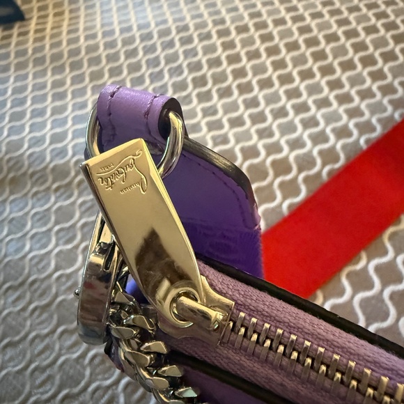 Christian Louboutin Loubila Purple and Red Leather Shoulder Bag - Picture 4 of 14